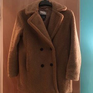 BROWN FUZZY TEDDY COAT